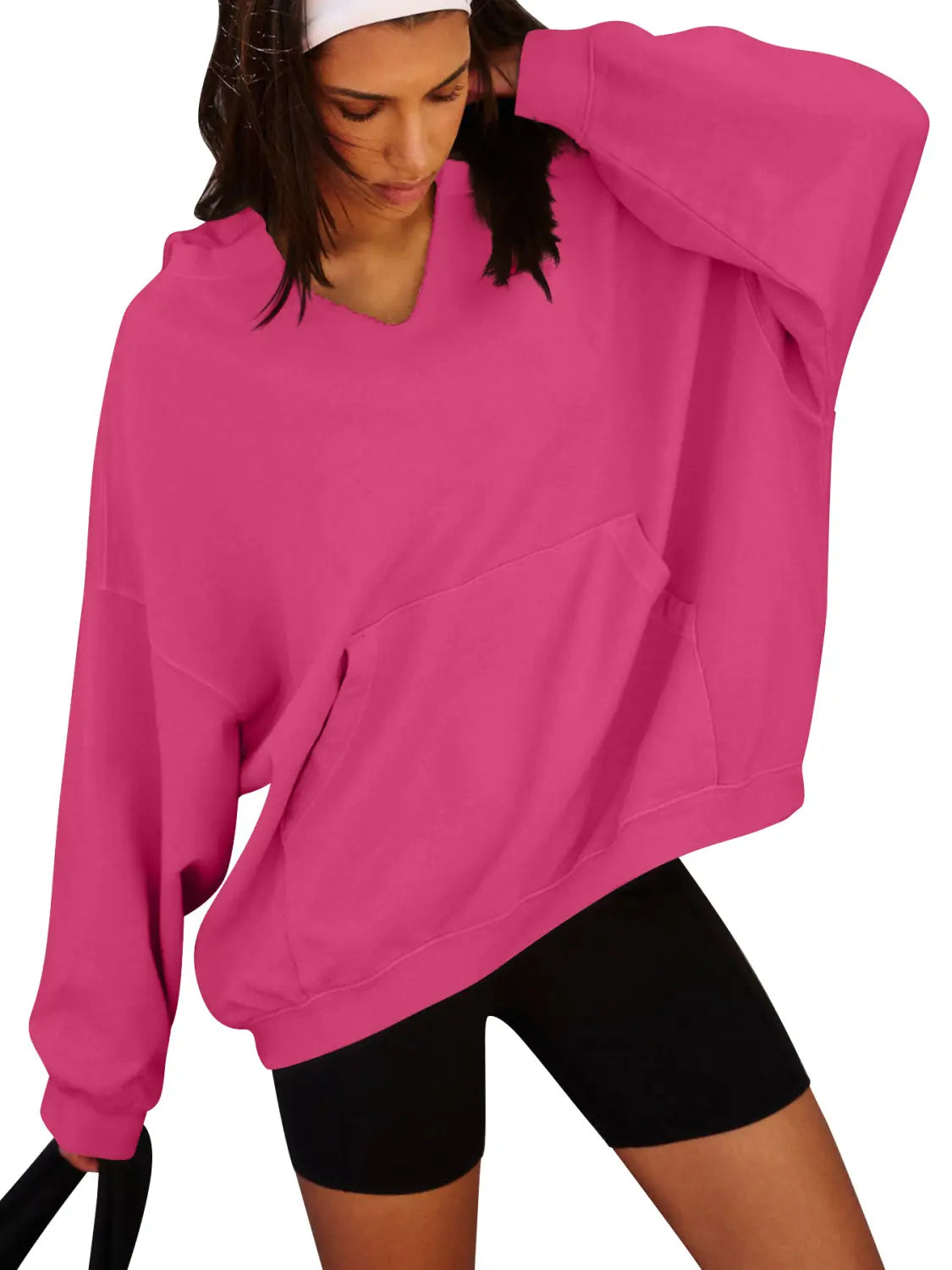 Women’s Oversized Casual Hooded Pocket Sweatshirt