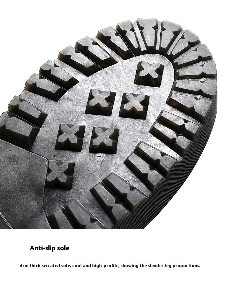 Muffin Bottom Lace-up Motorcycle Boots