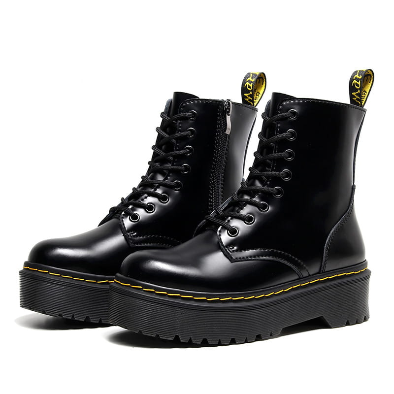 Muffin Bottom Lace-up Motorcycle Boots