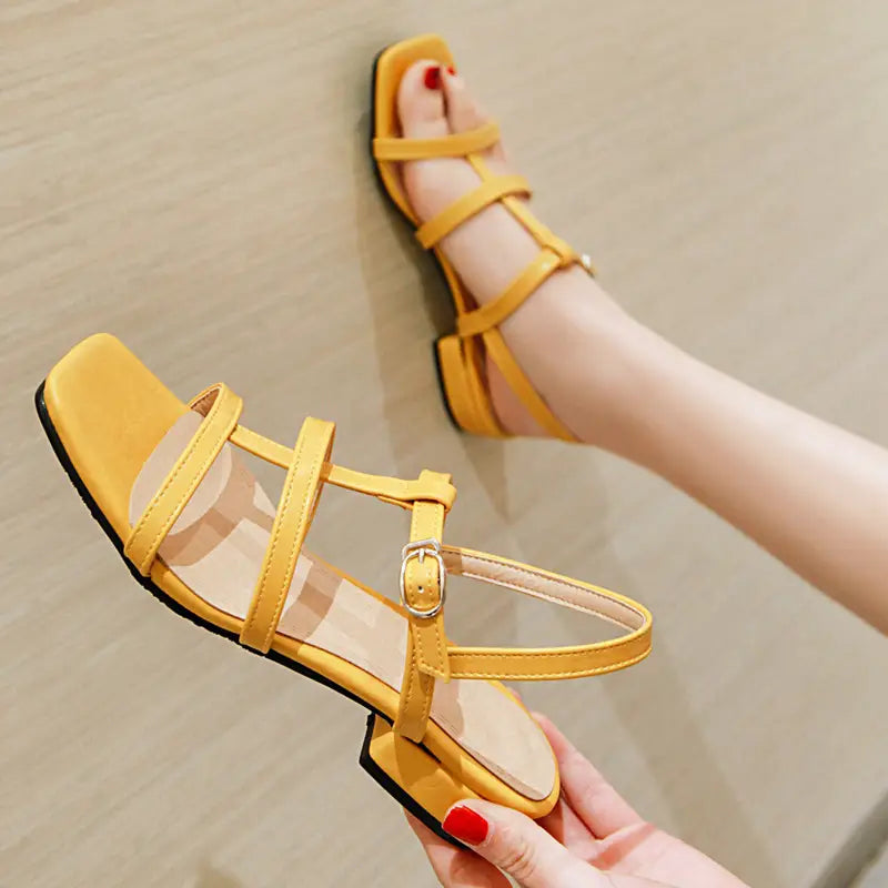 Women’s Low Heel Open Toe Sandals Plus Size