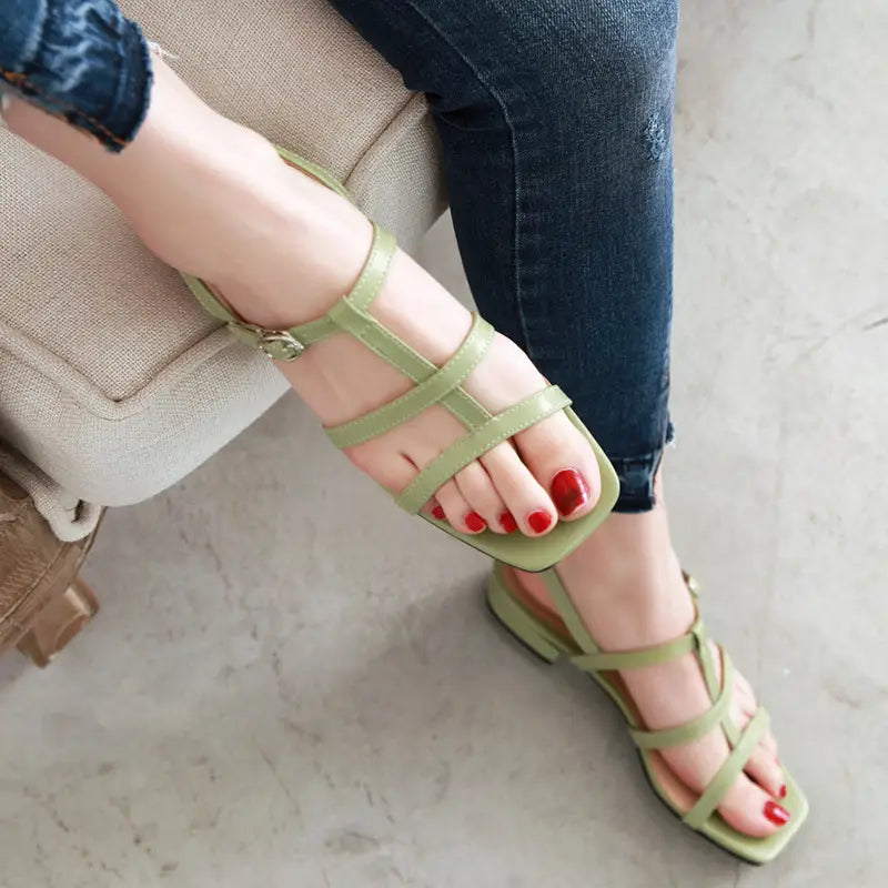 Women’s Low Heel Open Toe Sandals Plus Size