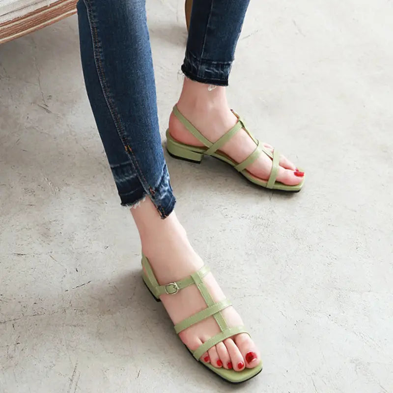 Women’s Low Heel Open Toe Sandals Plus Size