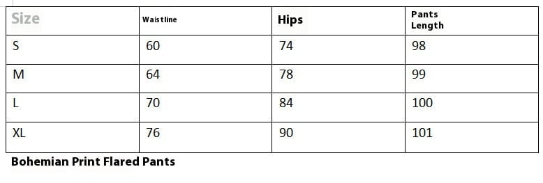 Meilaoshi New Bohemian Style Bell-bottom Pants Women’s Ethnic Style Fashion Casual Stretch
