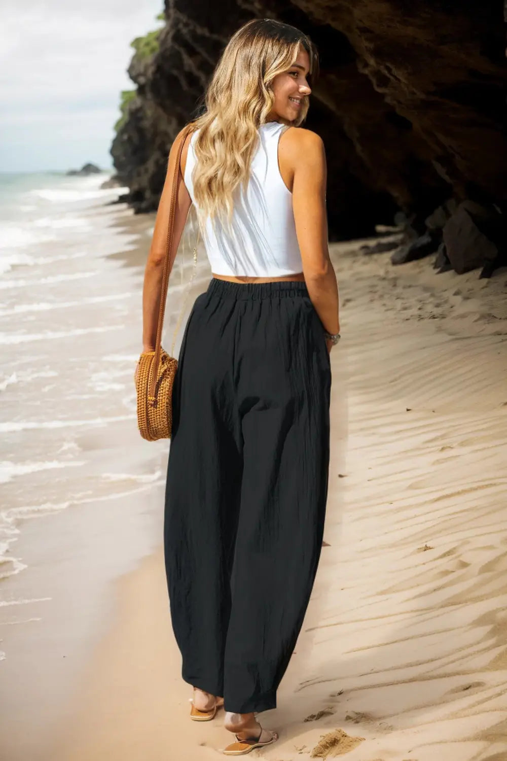 Women’s Cotton And Linen Casual Pants Vacation Style