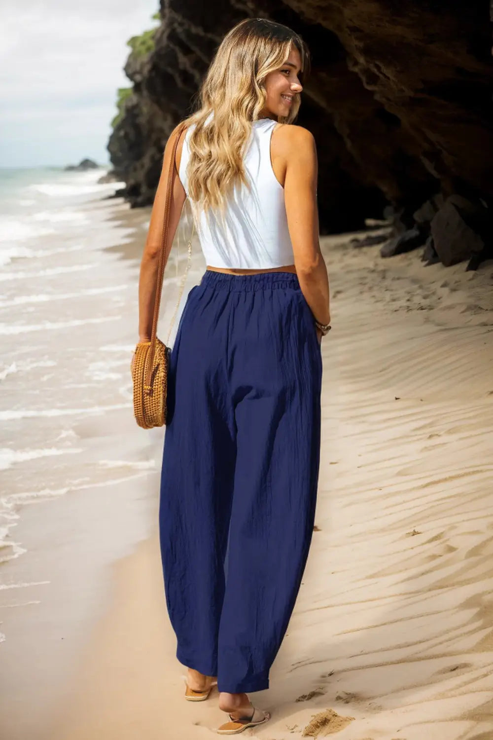 Women’s Cotton And Linen Casual Pants Vacation Style