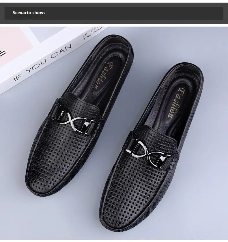 Breathable Thin Soft Bottom Soft Leather Men’s Sandals