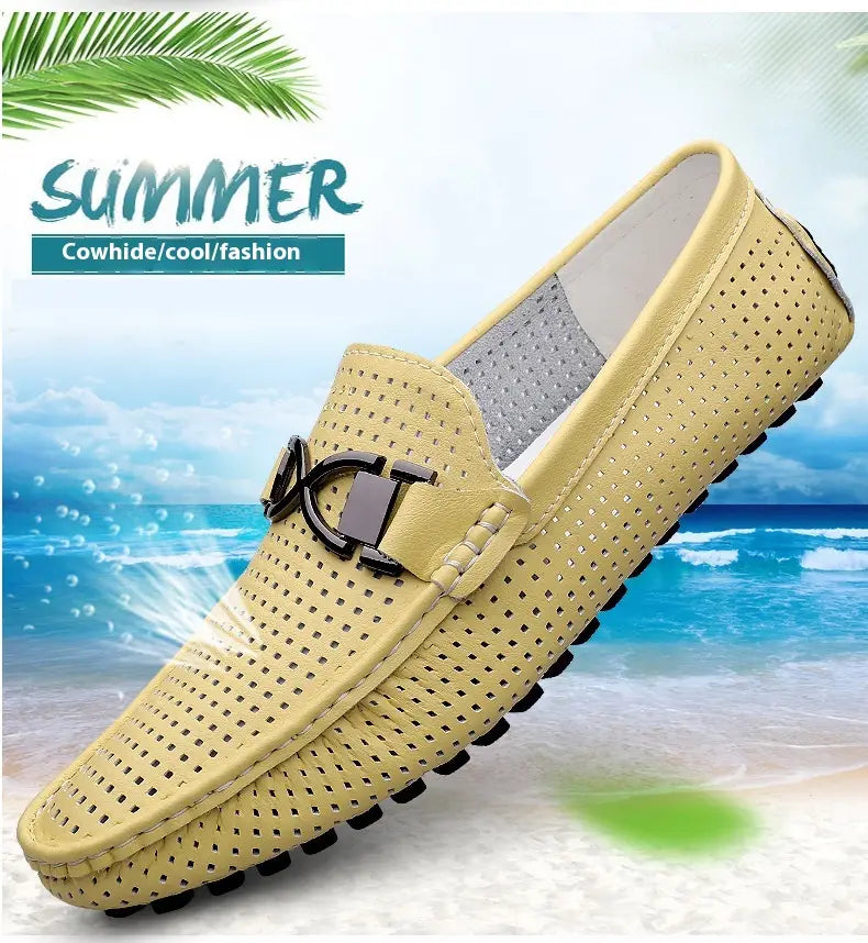 Breathable Thin Soft Bottom Soft Leather Men’s Sandals