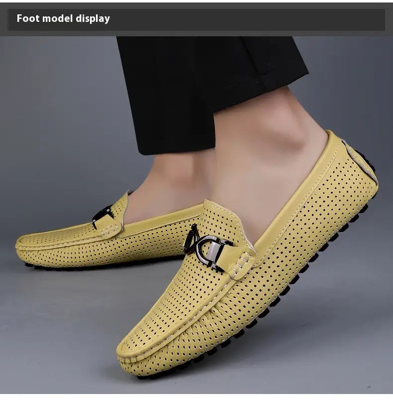 Breathable Thin Soft Bottom Soft Leather Men’s Sandals