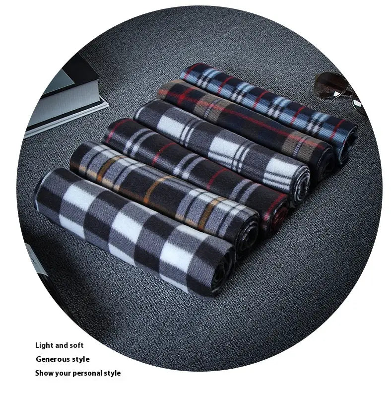 Autumn And Winter Black And White Plaid Plus-sized Thickening Thermal Men’s And Women’s Scarf