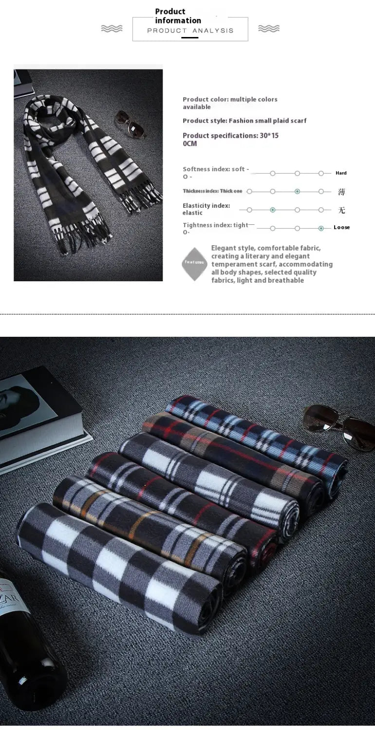 Autumn And Winter Black And White Plaid Plus-sized Thickening Thermal Men’s And Women’s Scarf