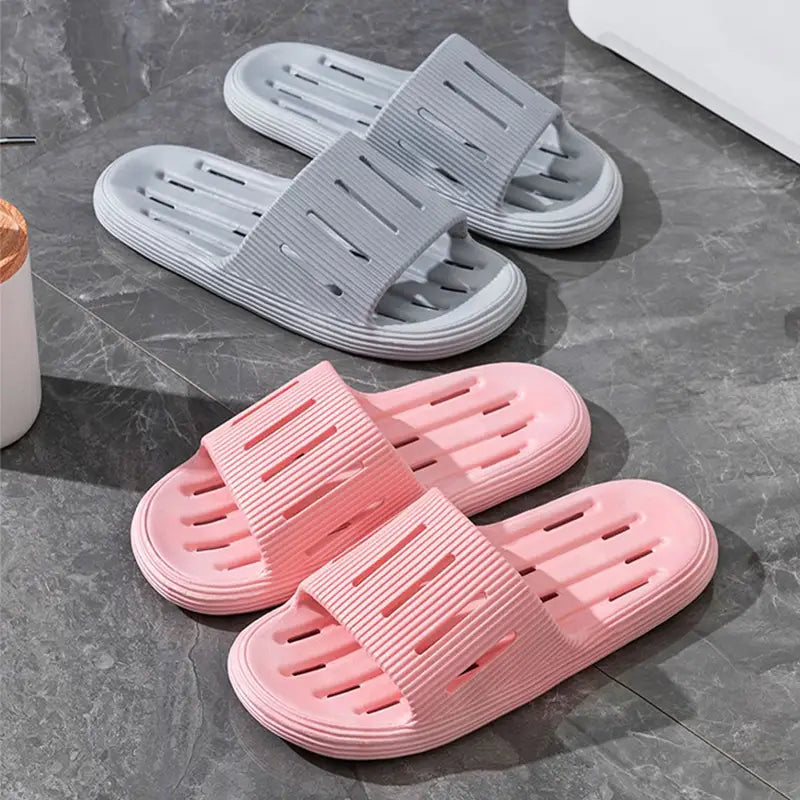 Summer Home Slippers With Hollow Sole Design Non-slip Floor Bathroom Slipper For Women Men’s House Shoes