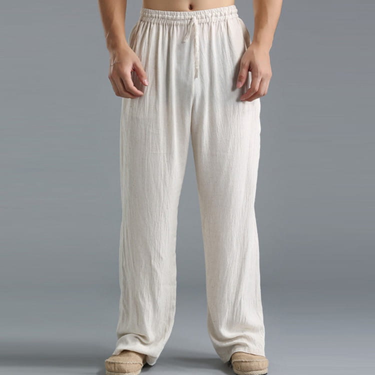 Men’s Breathable Linen Loose Casual Sports Pants