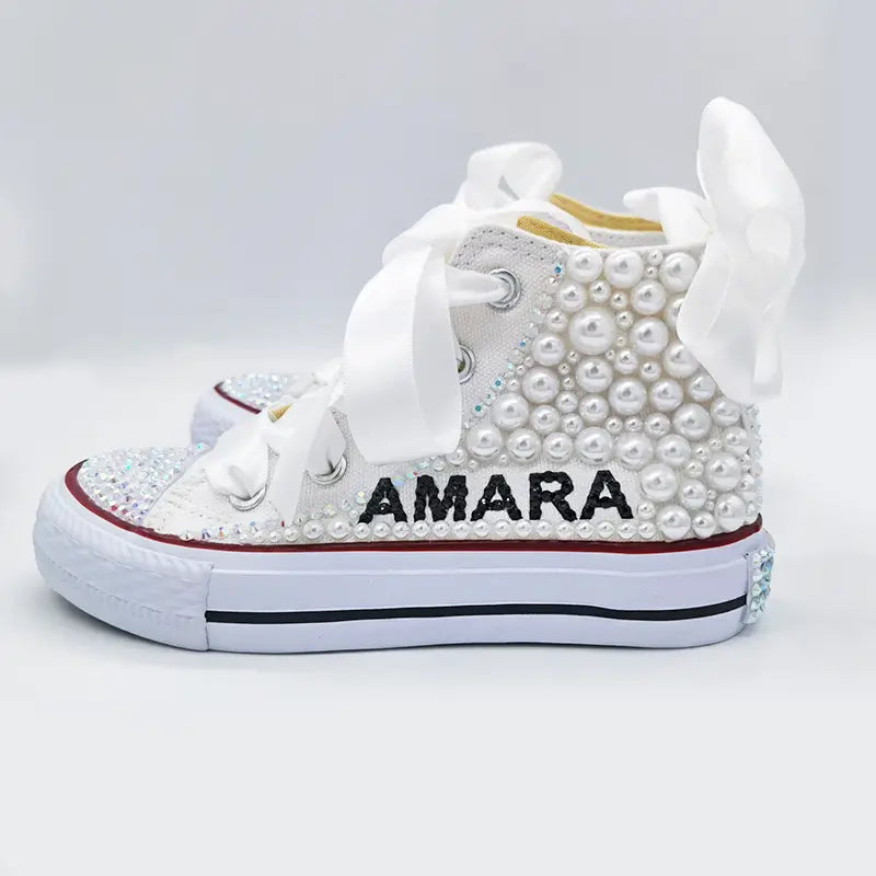 Children’s Colorful Beaded Canvas Shoes