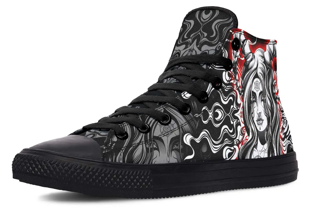 Printed Couple High-top Canvas Shoes