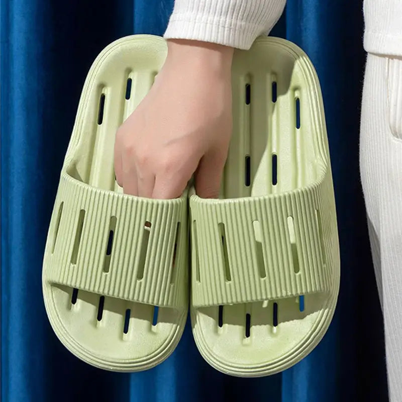 Summer Home Slippers With Hollow Sole Design Non-slip Floor Bathroom Slipper For Women Men’s House Shoes