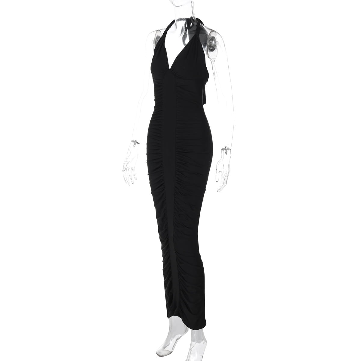 Women’s Fashion V-neck Backless Lace-up Dress