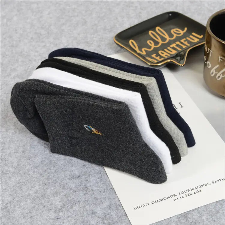 Men’s Socks Four Seasons Pure Cotton Embroidery