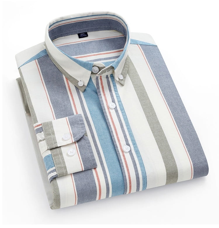 Striped Cotton Oxford Anti-wrinkle Casual Shirt For Men