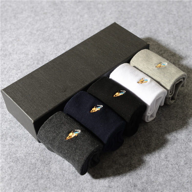 Men’s Socks Four Seasons Pure Cotton Embroidery