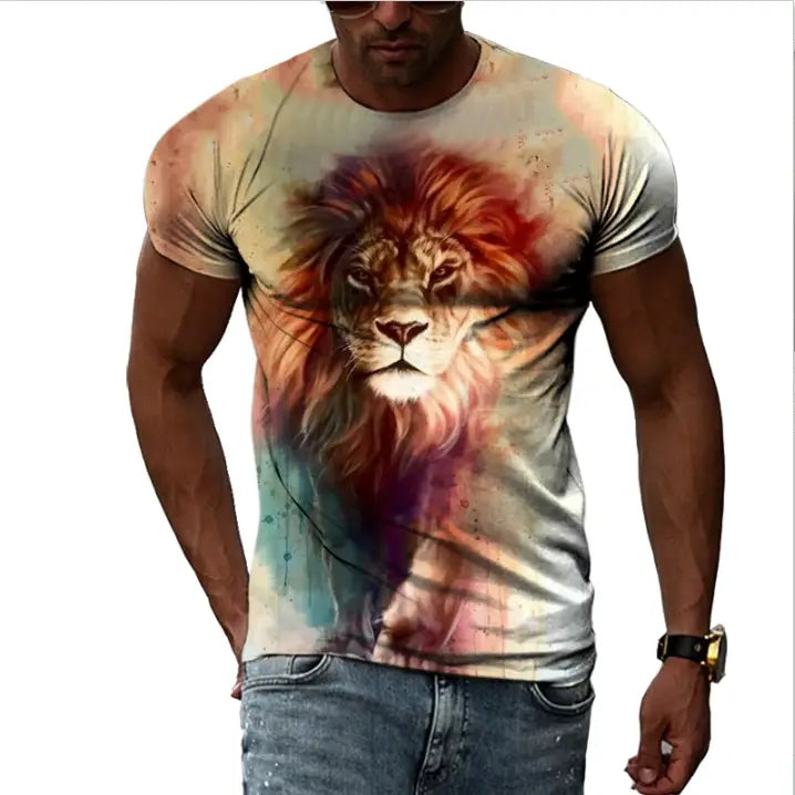 New Animal Lion Graphic Men T-shirts