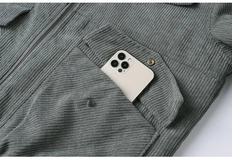 Winter Lapel Fleece Jacket With Pockets Warm Thicken Cotton Coat Men’s Clothing