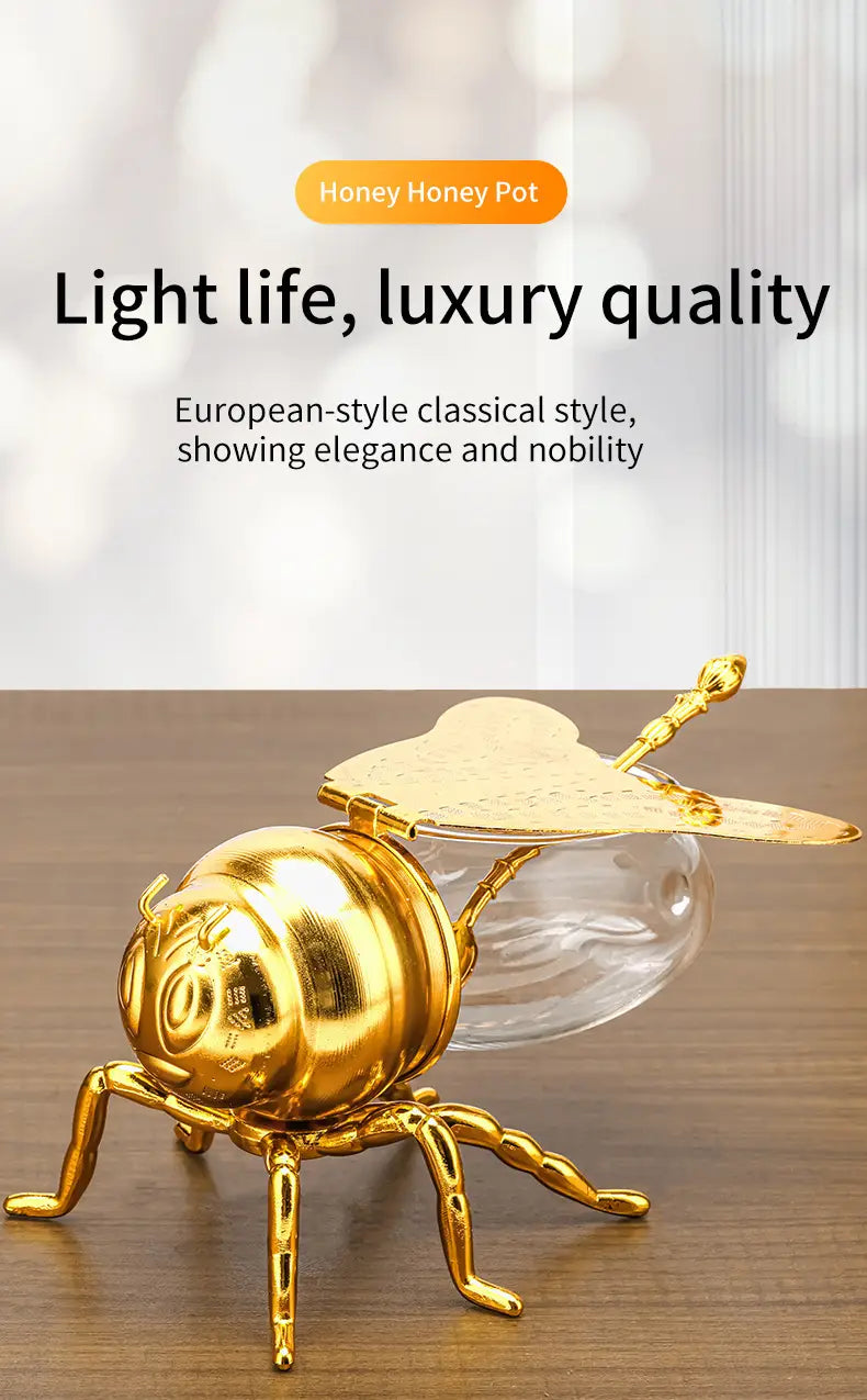 Bee Shaped Honey Jar With Spoon Kitchen Gadgets