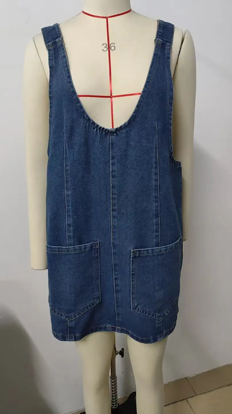 Women’s Denim Overalls Dress