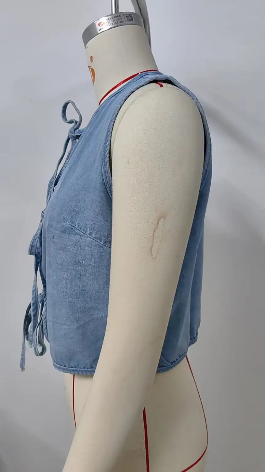 Y2K Bow-tied Denim Top