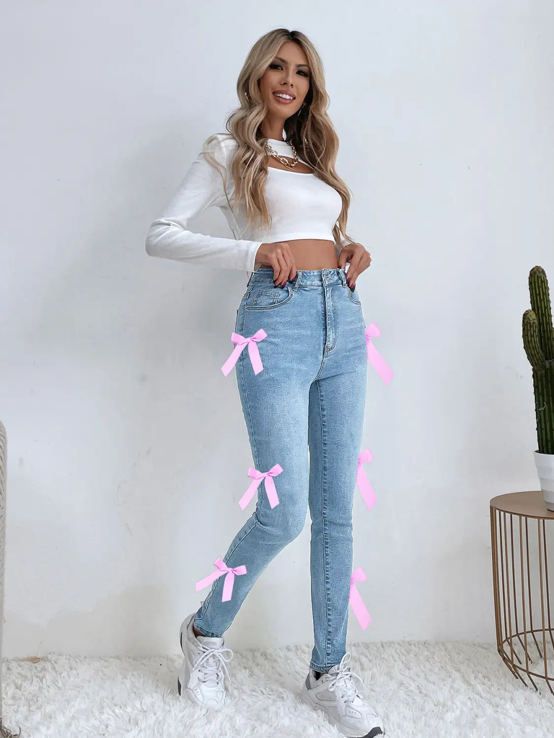 Women’s Leggings Bow Stretch Jeans