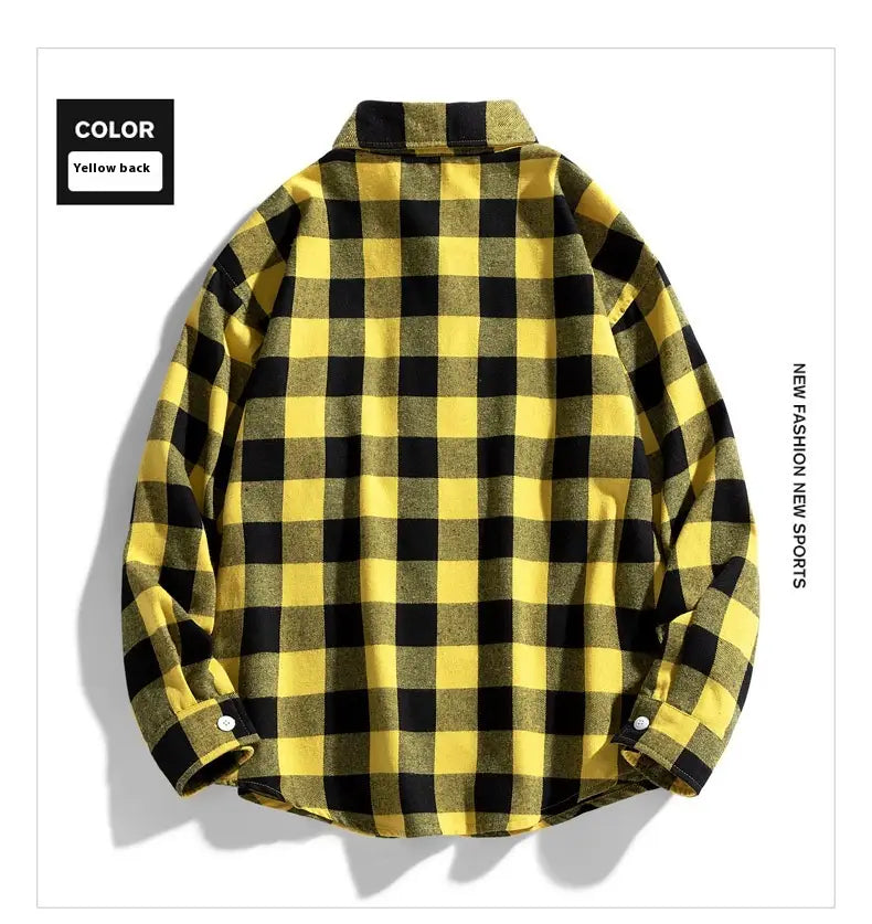 Youth Loose Fashion Large Plaid Shirt