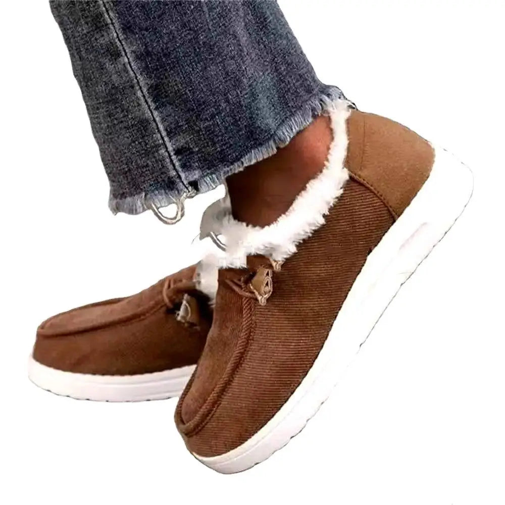 Ladies flat warm cotton shoes