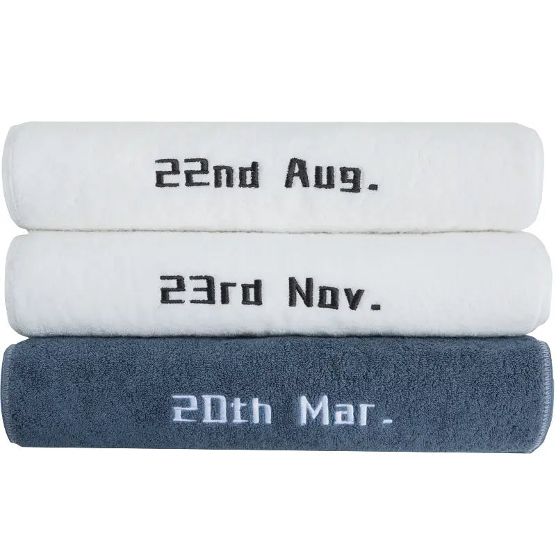 Customized Towels With Birthday Embroidery