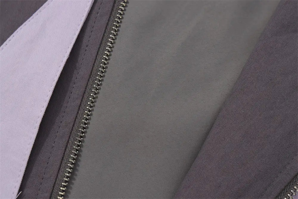 High Street Design Patch Five-pointed Star Stand Collar Zipper Coat For Men