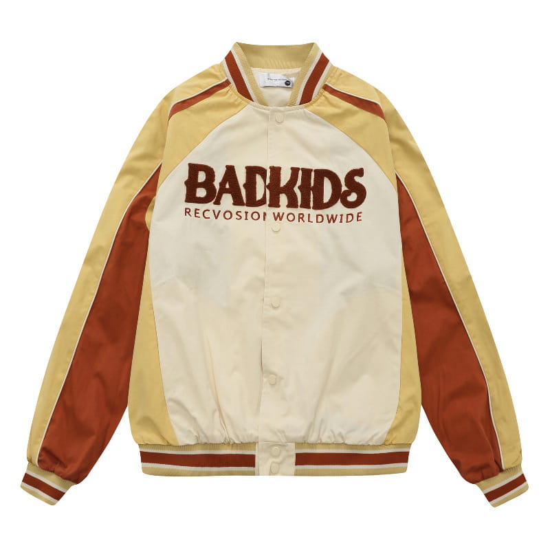 Men’s Autumn And Winter Retro Patchwork Baseball Jacket