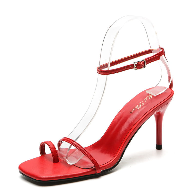 Sandals Women’s Summer Hot Style Small Square Toe Toe Thin Strap High Heels