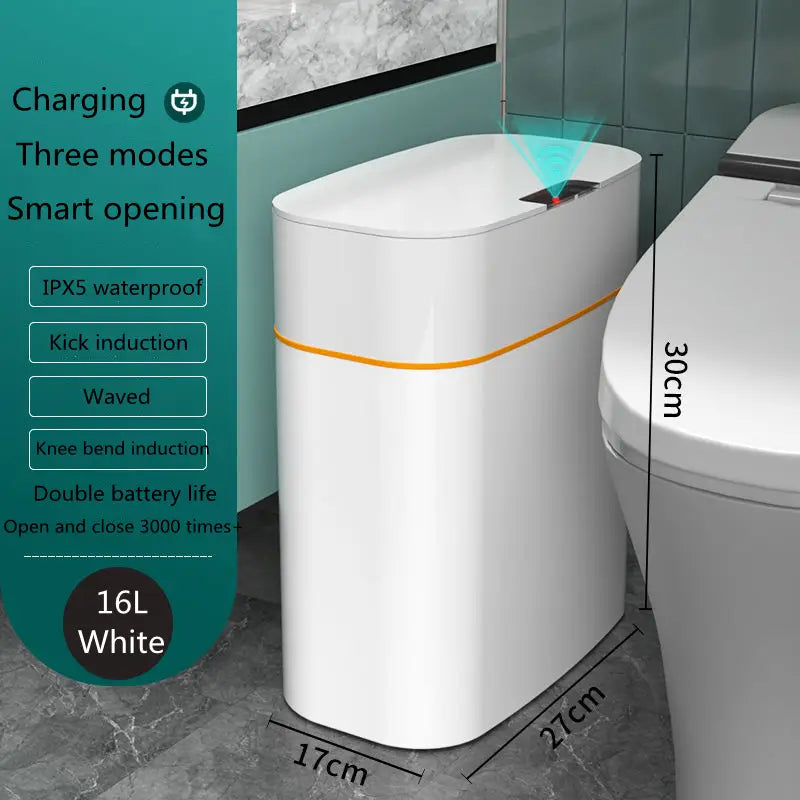 Smart Trash Can With Lid For Bedroom And Living Room Kitchen Storage Box Trash Can Induction Small Car Box Automatic