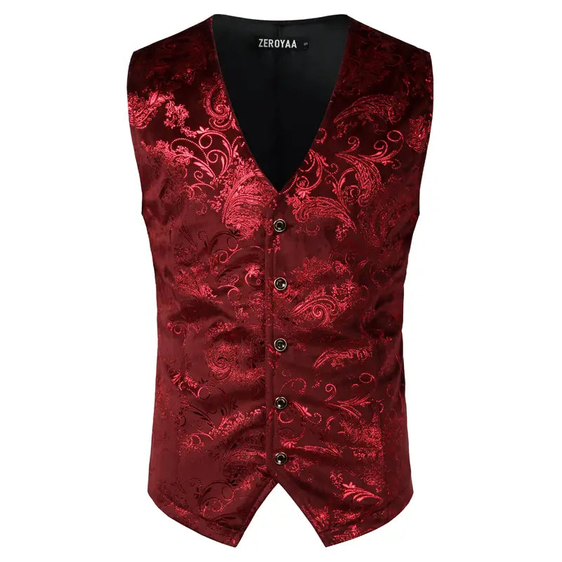 Gold Steampunk Vest Men Suit Gilet Homme Wedding Sleeveless