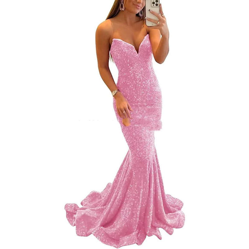 Sequin Evening Dresses For Women Formal Long Prom Party Gowns