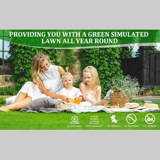 Thick Realistic Fake Grass Roll Decor Patio Balcony Garden Lawn