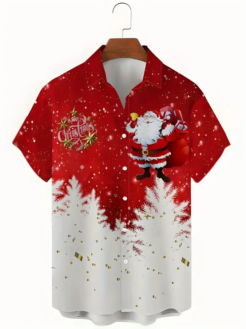 European And American Christmas Plus Size Men’s 3D Shirt