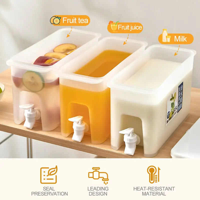 Refrigerator Storage Jars Large Capacity Cold Water Kettle With Faucet Household Storage Plastic Lemonade Bottle