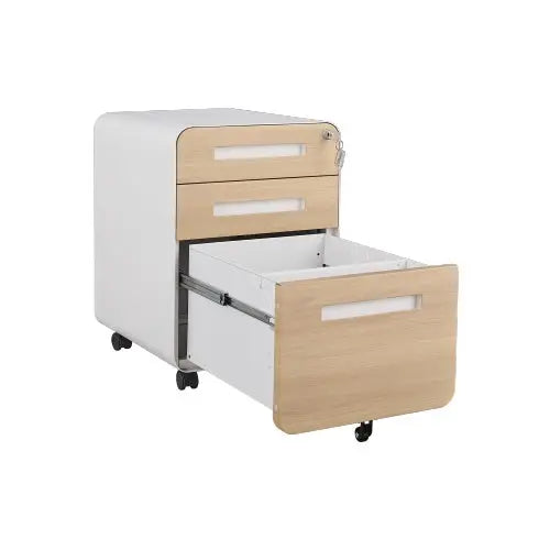 3 Drawer Mobile Filing Cabinet Simple Style Multi-functional Locker - File cabinets - 5