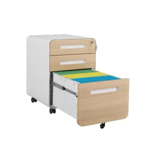 3 Drawer Mobile Filing Cabinet Simple Style Multi-functional Locker - File cabinets - 5