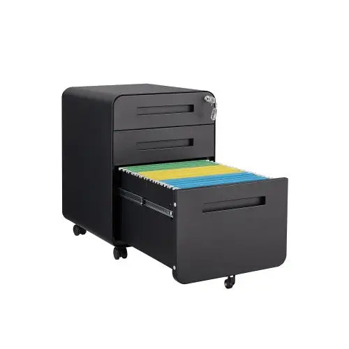 3 Drawer Mobile Filing Cabinet Simple Style Multi-functional Locker - Color - 5