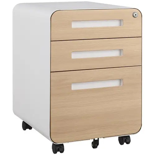 3 Drawer Mobile Filing Cabinet Simple Style Multi-functional Locker - File cabinets - 5