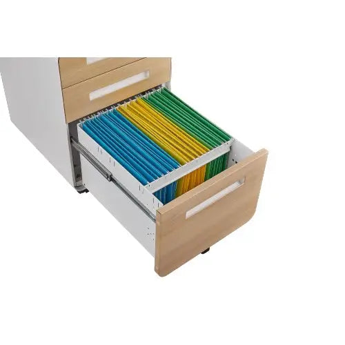 3 Drawer Mobile Filing Cabinet Simple Style Multi-functional Locker - File cabinets - 5