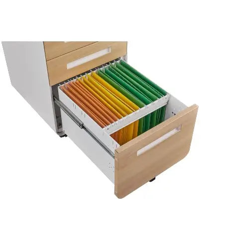 3 Drawer Mobile Filing Cabinet Simple Style Multi-functional Locker - File cabinets - 5