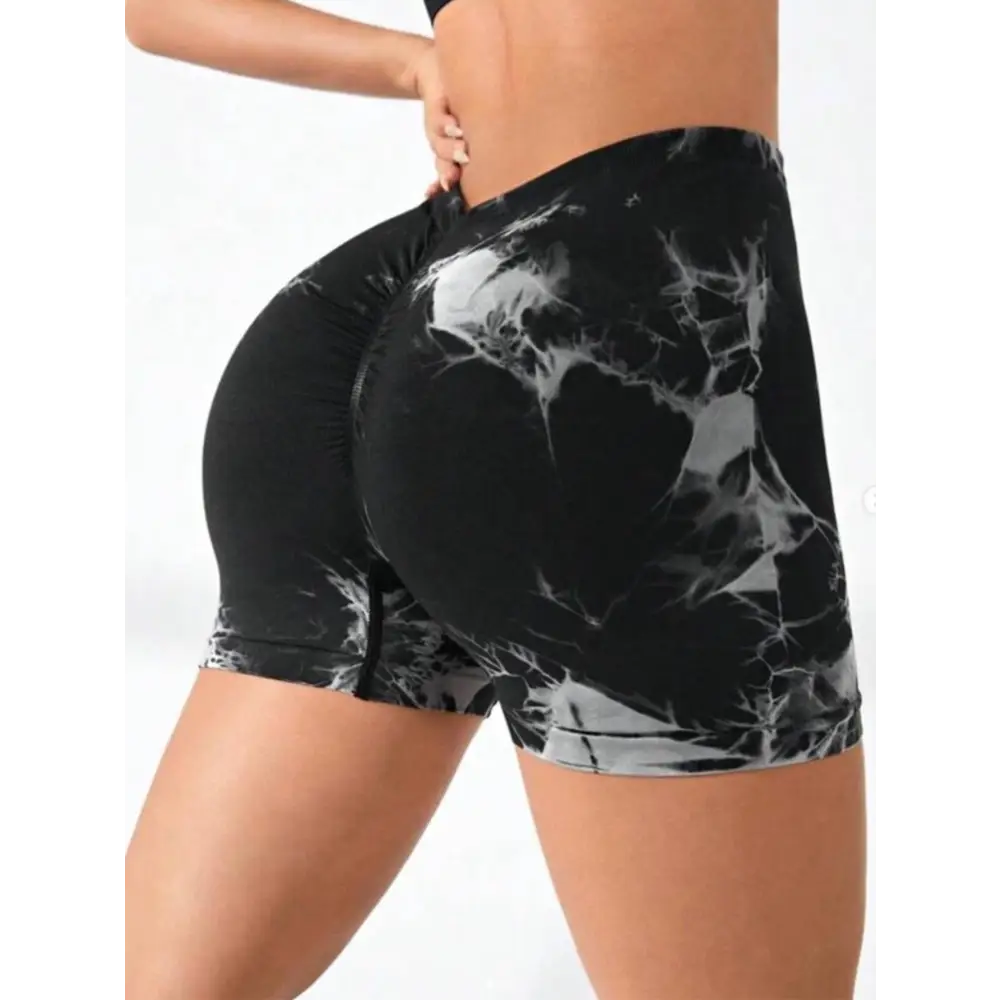 3 PACK Tie Dye Active Wear Shorts Women Workout Shorts High Waisted Contour Gym Yoga Biker Shorts V Back Booty Biker
