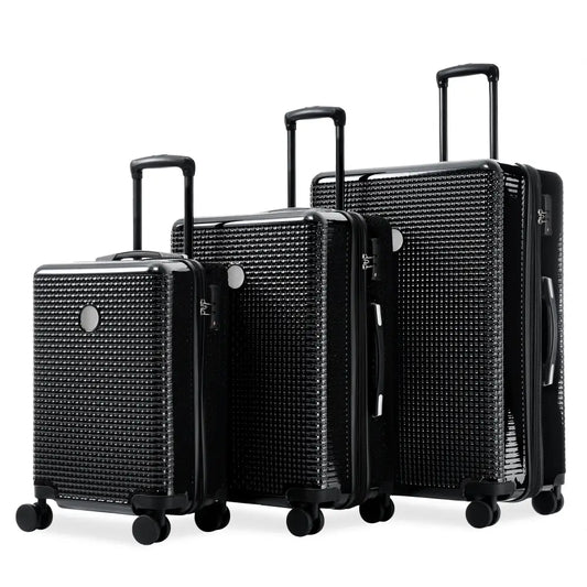 3 Piece Set Of Hard Shell Suitcases With Wheels Light Expandable Travel Suitcase With TSA Lock Carry-On Checked