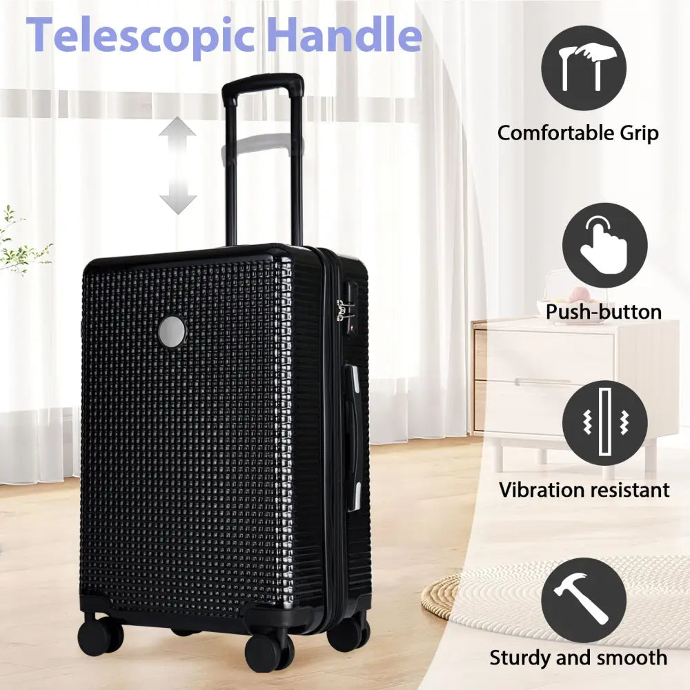 3 Piece Set Of Hard Shell Suitcases With Wheels Light Expandable Travel Suitcase With TSA Lock Carry-On Checked
